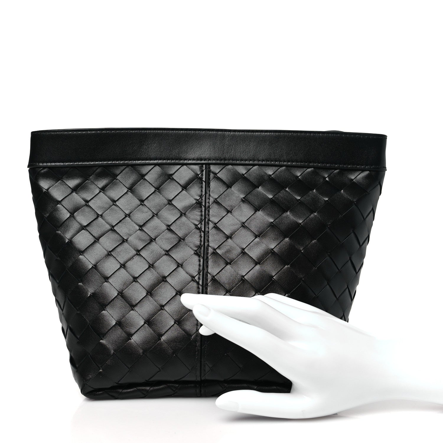 Bottega Veneta Nappa Intrecciato Medium Flip Flap Pouch Black 2 of 10