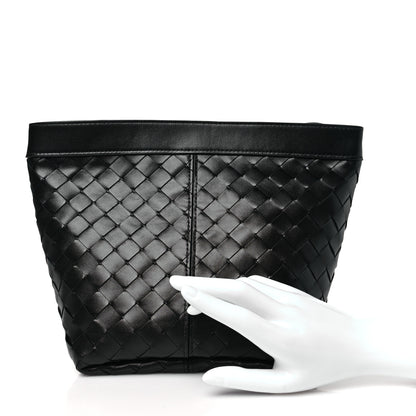Bottega Veneta Nappa Intrecciato Medium Flip Flap Pouch Black 2 of 10