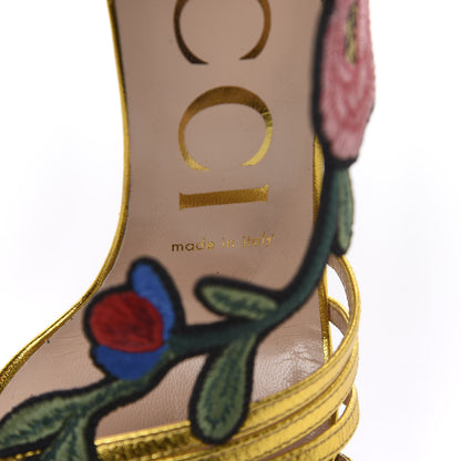 Gucci Metallic Nappa Ophelia High Heel Sandals 36.5 Gold 8 of 8