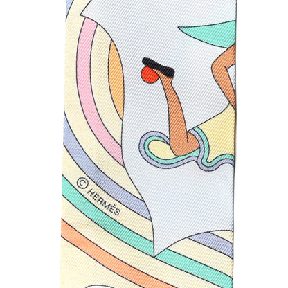 Hermes Silk Carres Volants Twilly Jaune Soufre Ciel Vert Jade 3 of 4