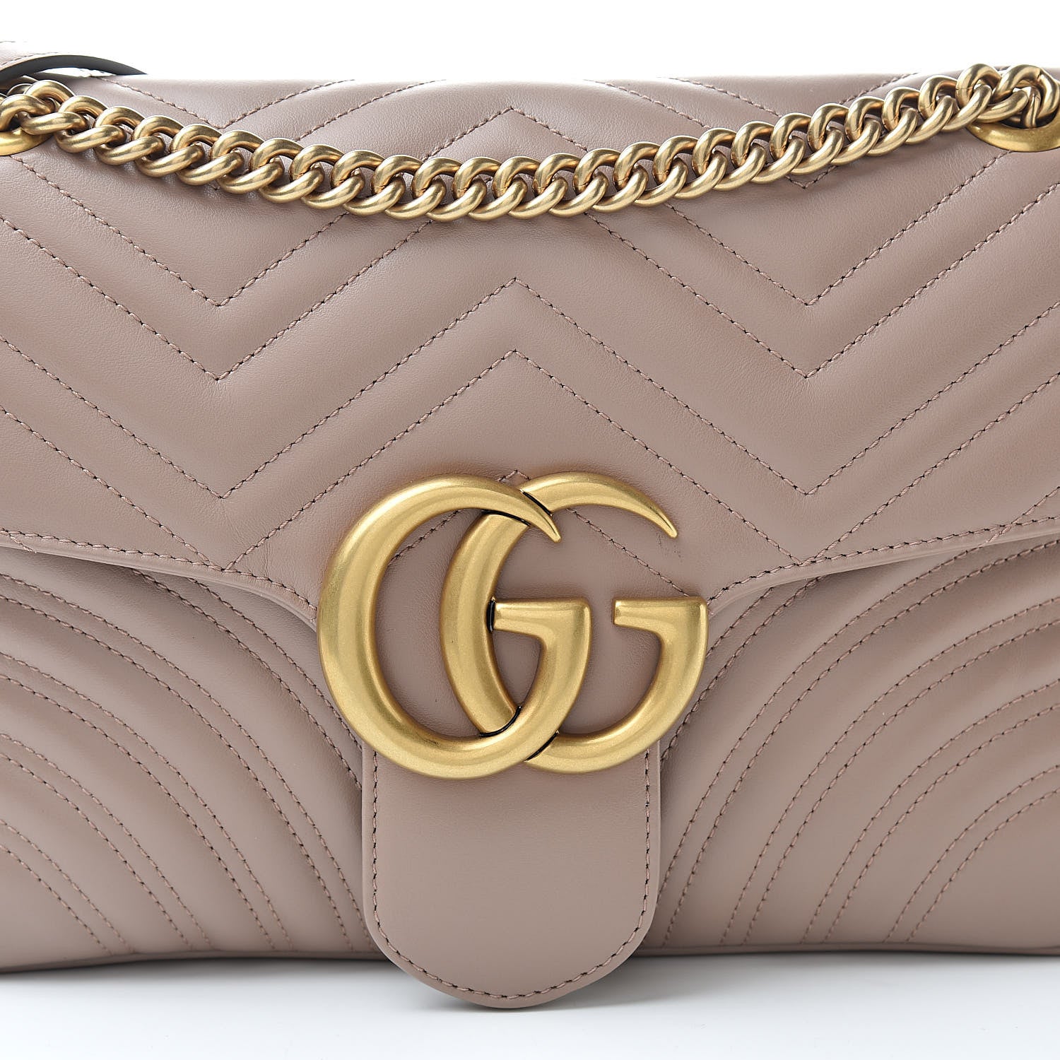 Gucci Calfskin Matelasse Medium GG Marmont Shoulder Bag Porcelain Rose 8 of 11