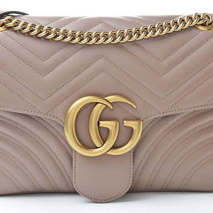 Gucci Calfskin Matelasse Medium GG Marmont Shoulder Bag Porcelain Rose 8 of 11