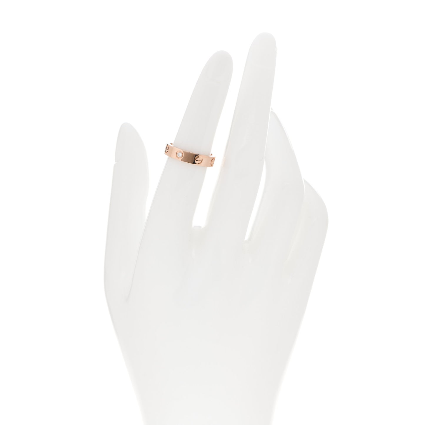 18K Pink Gold Diamond 4mm LOVE Wedding Band Ring 49 4.75