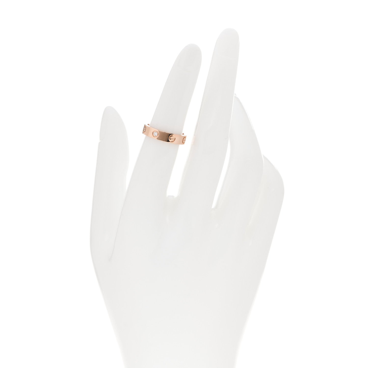 Cartier 18K Pink Gold Diamond 4mm LOVE Wedding Band Ring 49 4.75 2 of 5