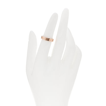 Cartier 18K Pink Gold Diamond 4mm LOVE Wedding Band Ring 49 4.75 2 of 5