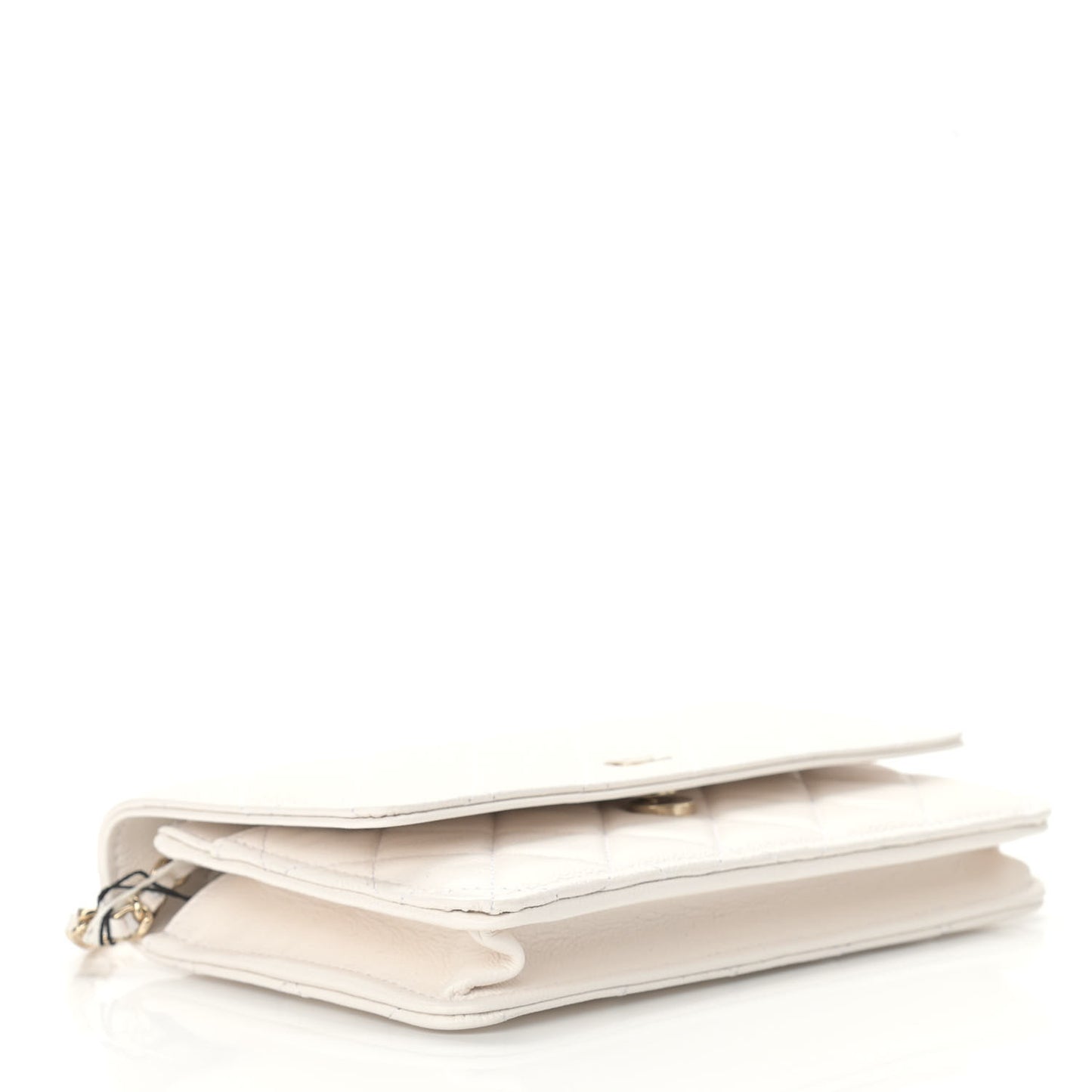 Caviar Quilted Wallet On Chain WOC White
