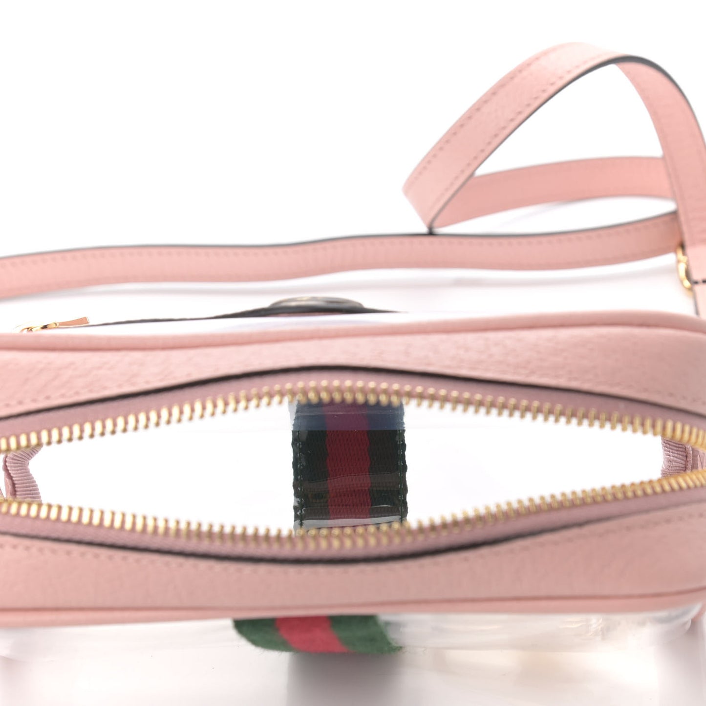 Vinyl Web Mini Ophidia Transparent Shoulder Bag Perfect Pink