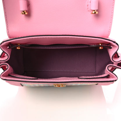 Versace Calfskin Tweed Medusa Small Top Handle Handbag Baby Pink Pineapple 5 of 8