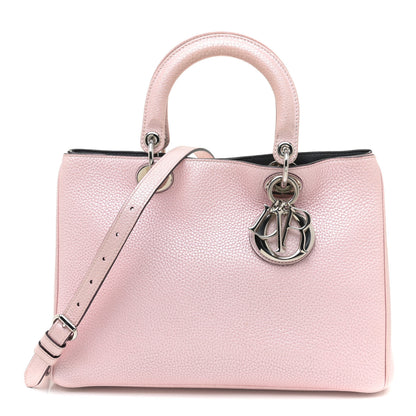 Christian Dior Metallic Bullcalf Medium Diorissimo Tote Pink 2 of 13