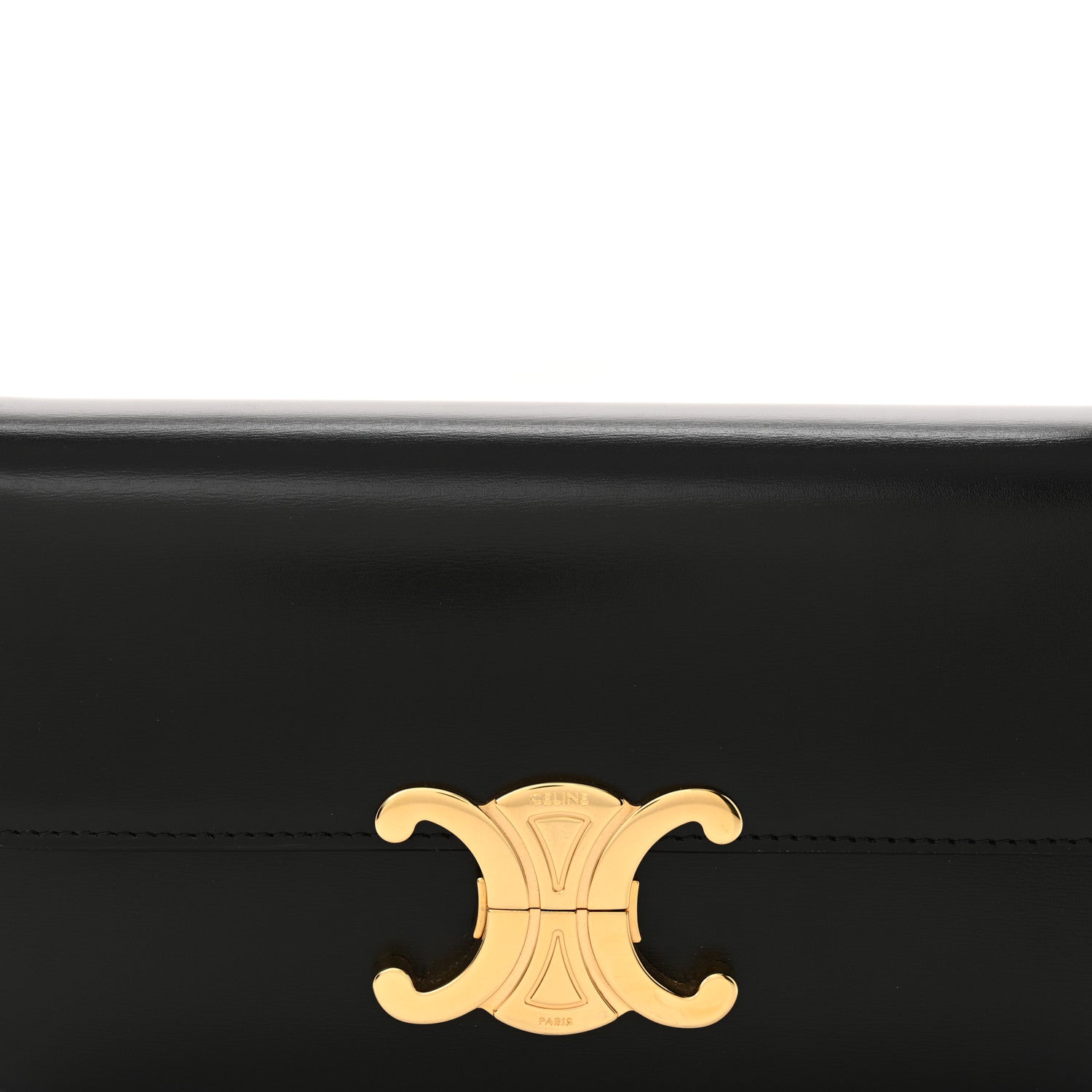Celine Shiny Calfskin Triomphe Shoulder Bag Black 8 of 12