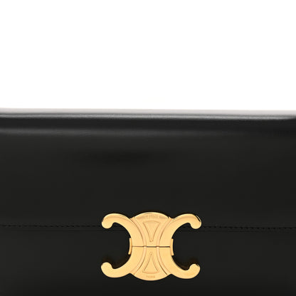 Celine Shiny Calfskin Triomphe Shoulder Bag Black 8 of 12