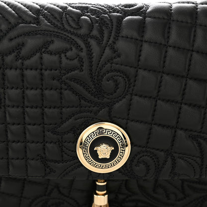 Versace Nappa Barocco Quilted Calliope Vanitas Shoulder Bag Black 8 of 10