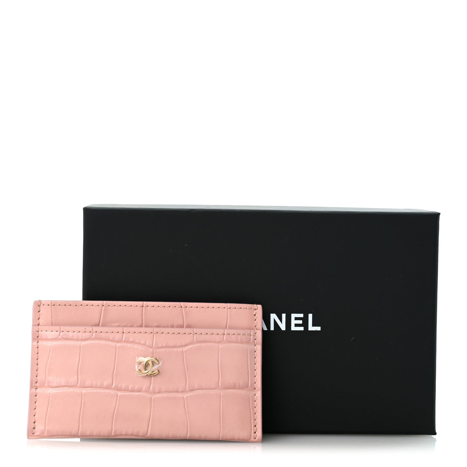 Chanel Calfskin Crocodile Embossed Crococo Card Holder Light Pink 8 of 8