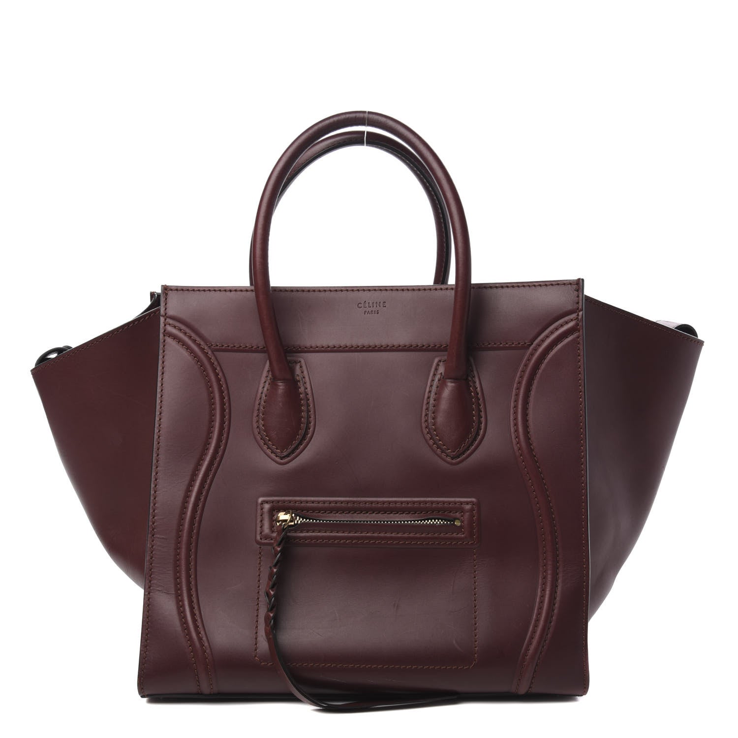 Celine Supple Calfskin Medium Phantom Luggage Burgundy 1 of 11