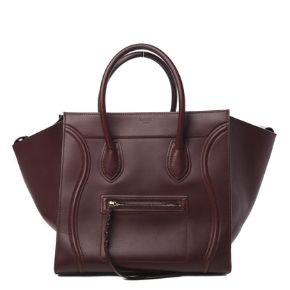 Celine Supple Calfskin Medium Phantom Luggage Burgundy 1 of 11