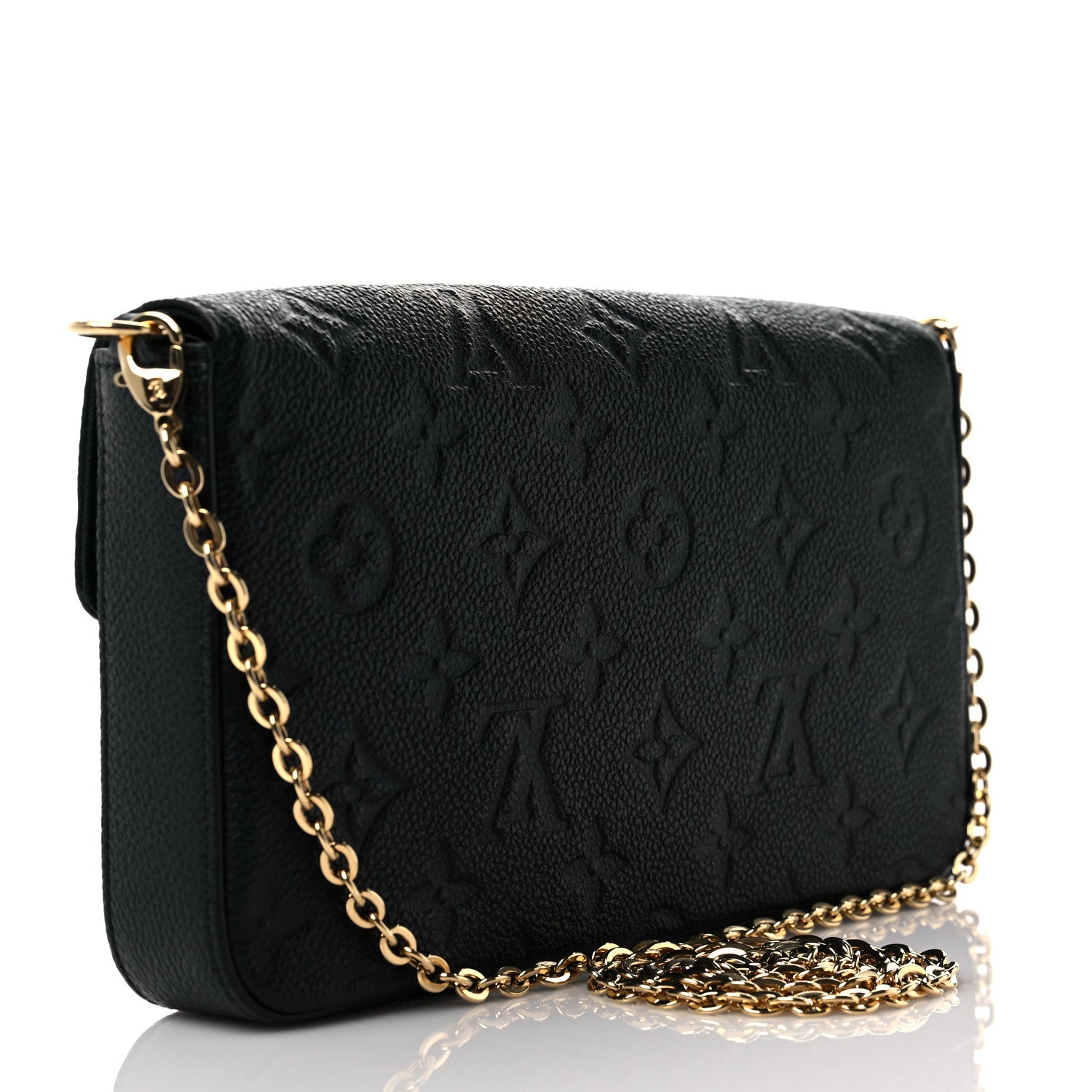Louis Vuitton Empreinte Pochette Felicie Chain Wallet Black 3 of 10