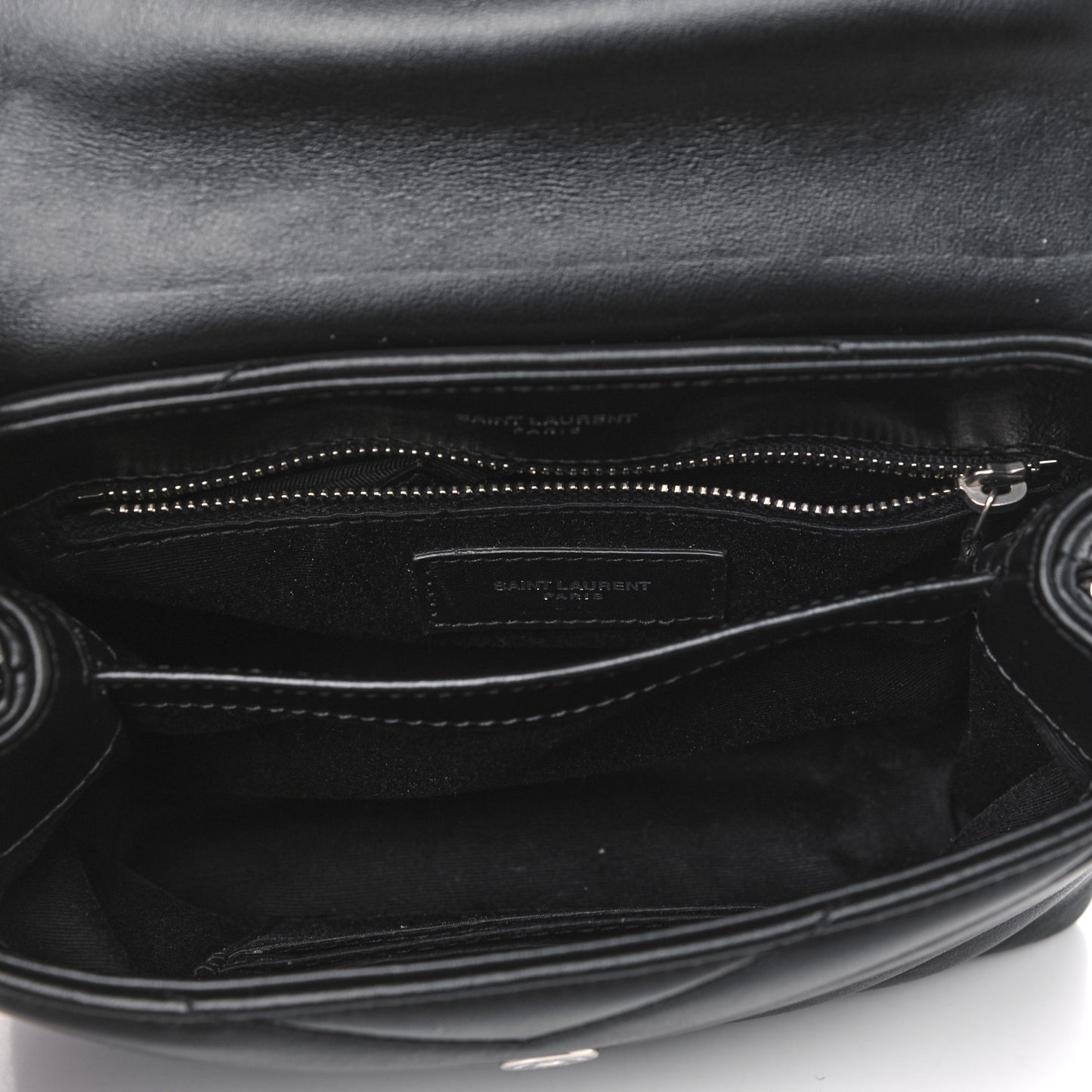 Calfskin Y Quilted Monogram Toy Loulou Crossbody Bag Black