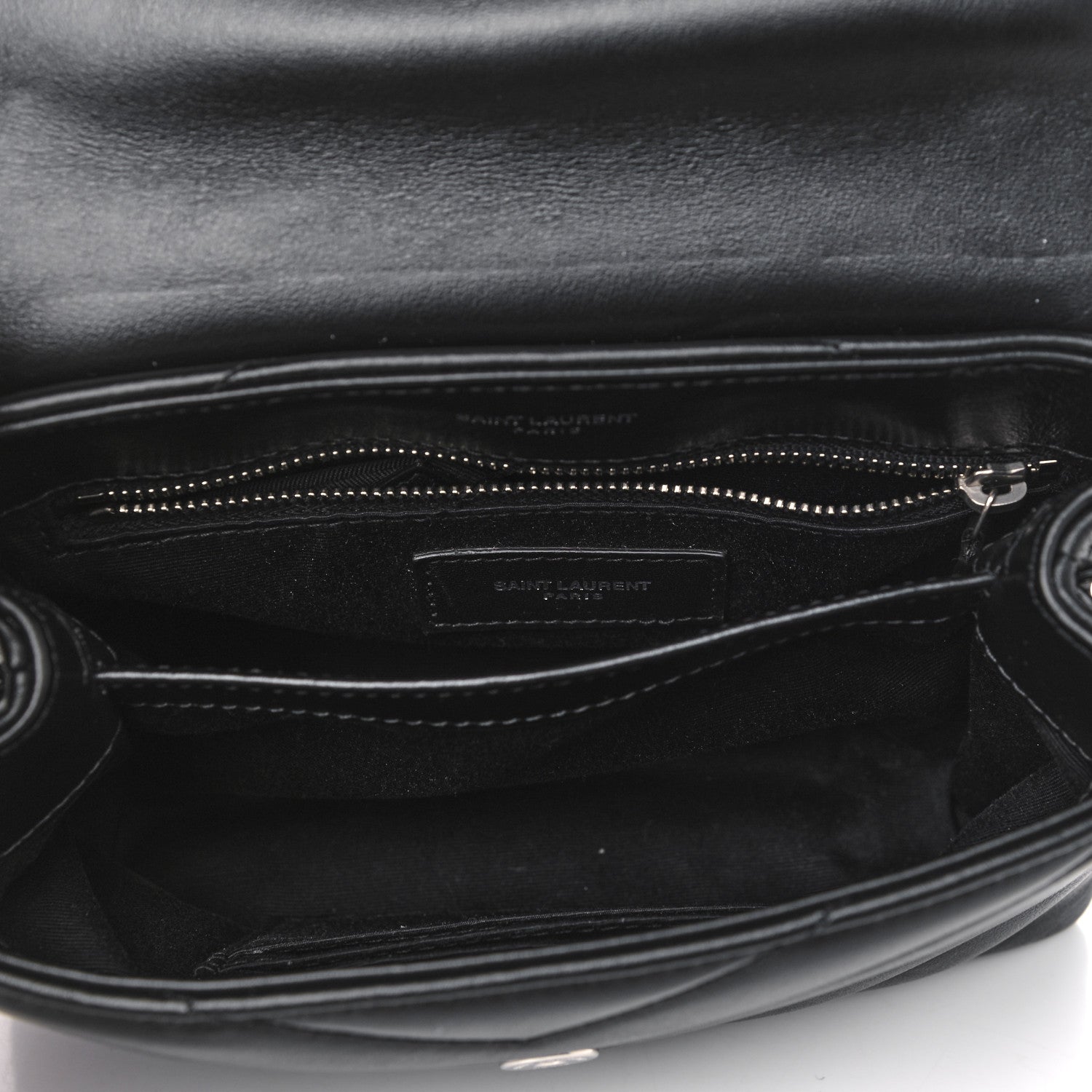 Saint Laurent Calfskin Y Quilted Monogram Toy Loulou Crossbody Bag Black 5 of 13