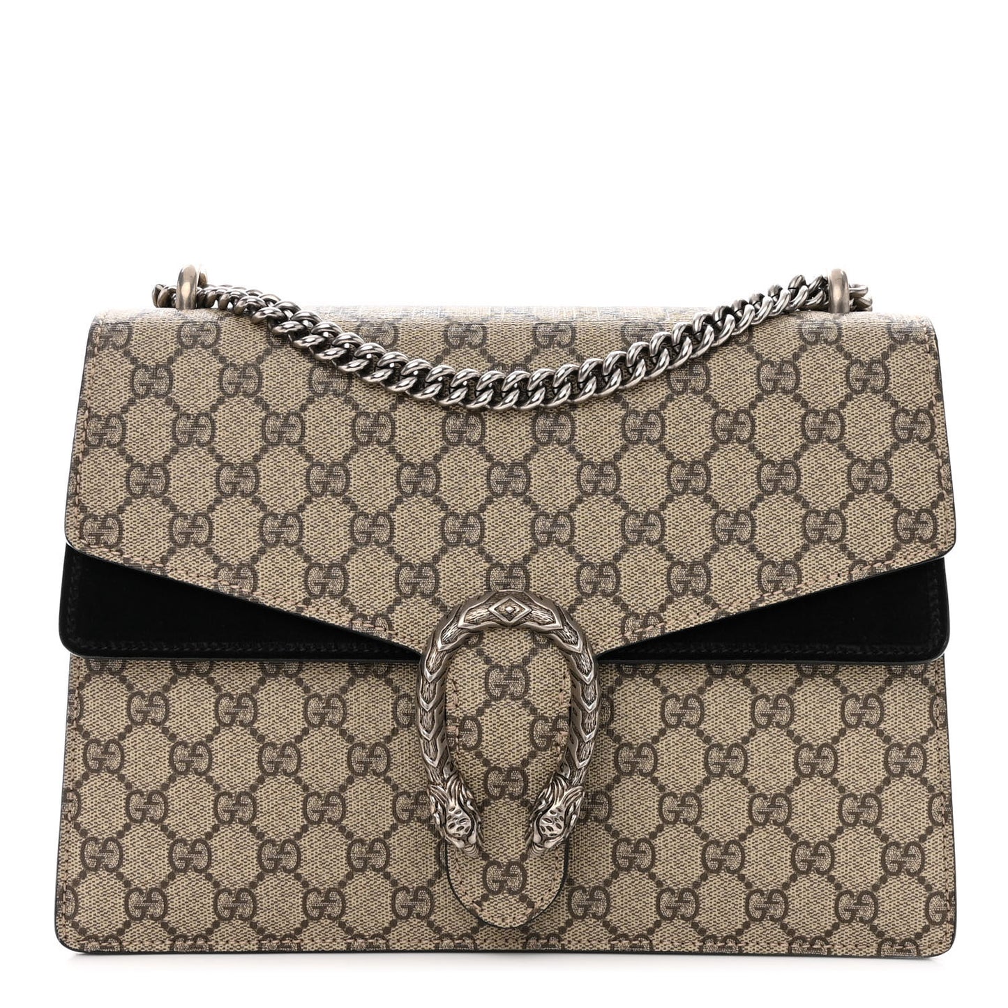 GG Supreme Monogram Medium Dionysus Shoulder Bag Black