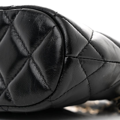 Chanel Shiny Lambskin Quilted Shiny Coco Clutch With Chain Black 10 of 11