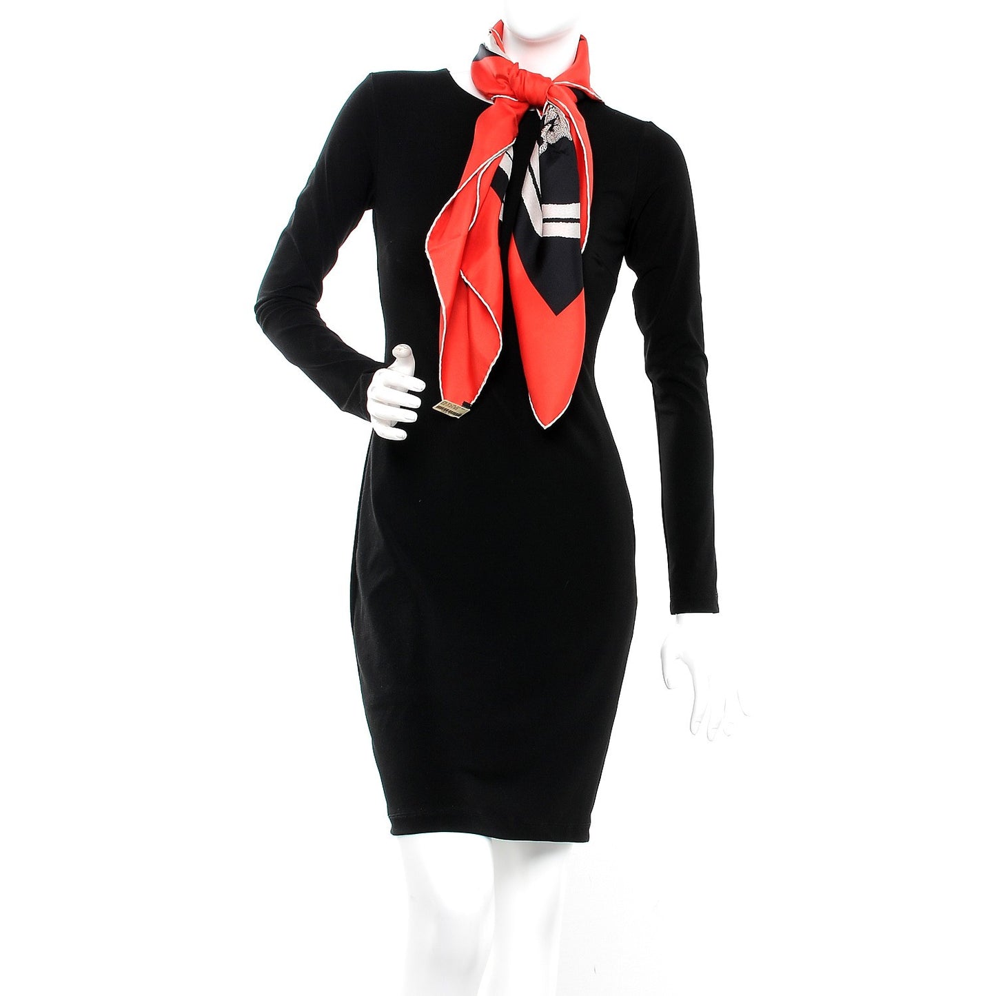 Silk Brides De Gala Brode Scarf 90 Rouge Vif Noir Creme