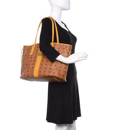 MCM Visetos Medium Liz Reversible Shopper Tote Cognac Yellow 2 of 16