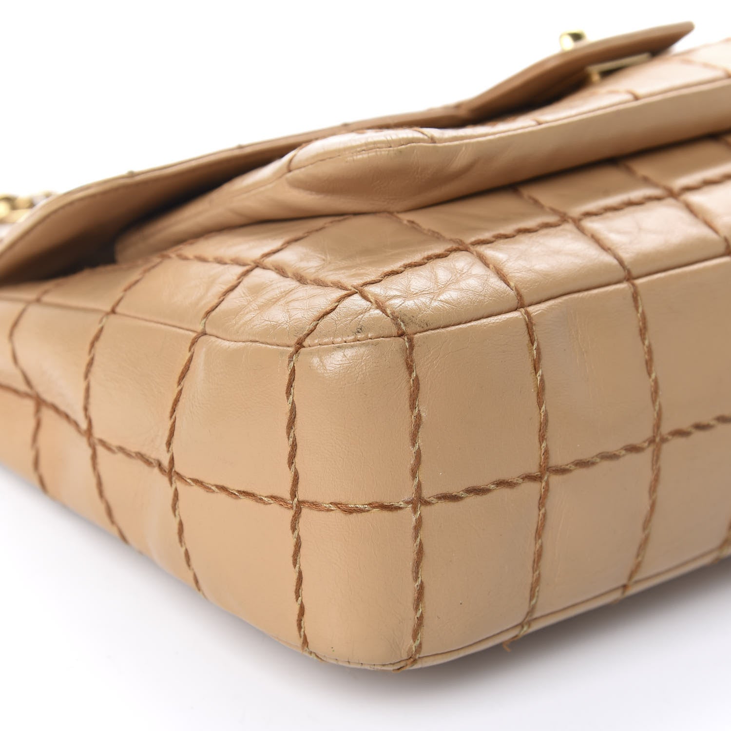 Chanel Lambskin Square Double Stitch Flap Beige 6 of 11