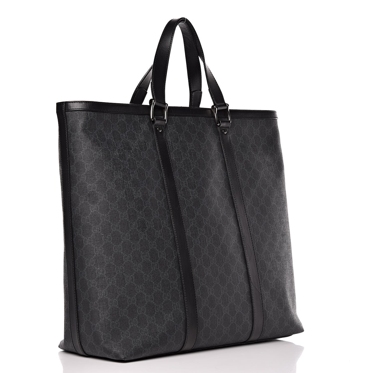 Gucci GG Supreme Monogram Tote Black Grey 3 of 15