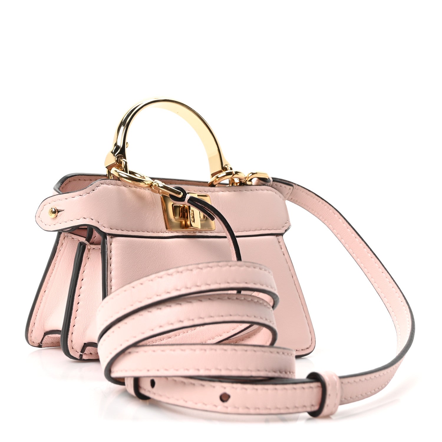 Fendi Shiny Nappa Nano Peekaboo Maxi Handle Satchel Rosa Confetto 2 of 8