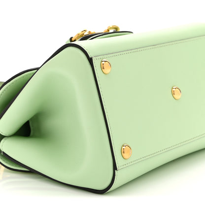 Gucci Glazed Textured Calfskin Mini Horsebit 1955 Top Handle Flap Bag Green 9 of 10