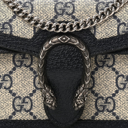 Gucci GG Supreme Monogram Textured Dollar Calfskin Super Mini Dionysus Shoulder Bag Beige Blue 9 of 11