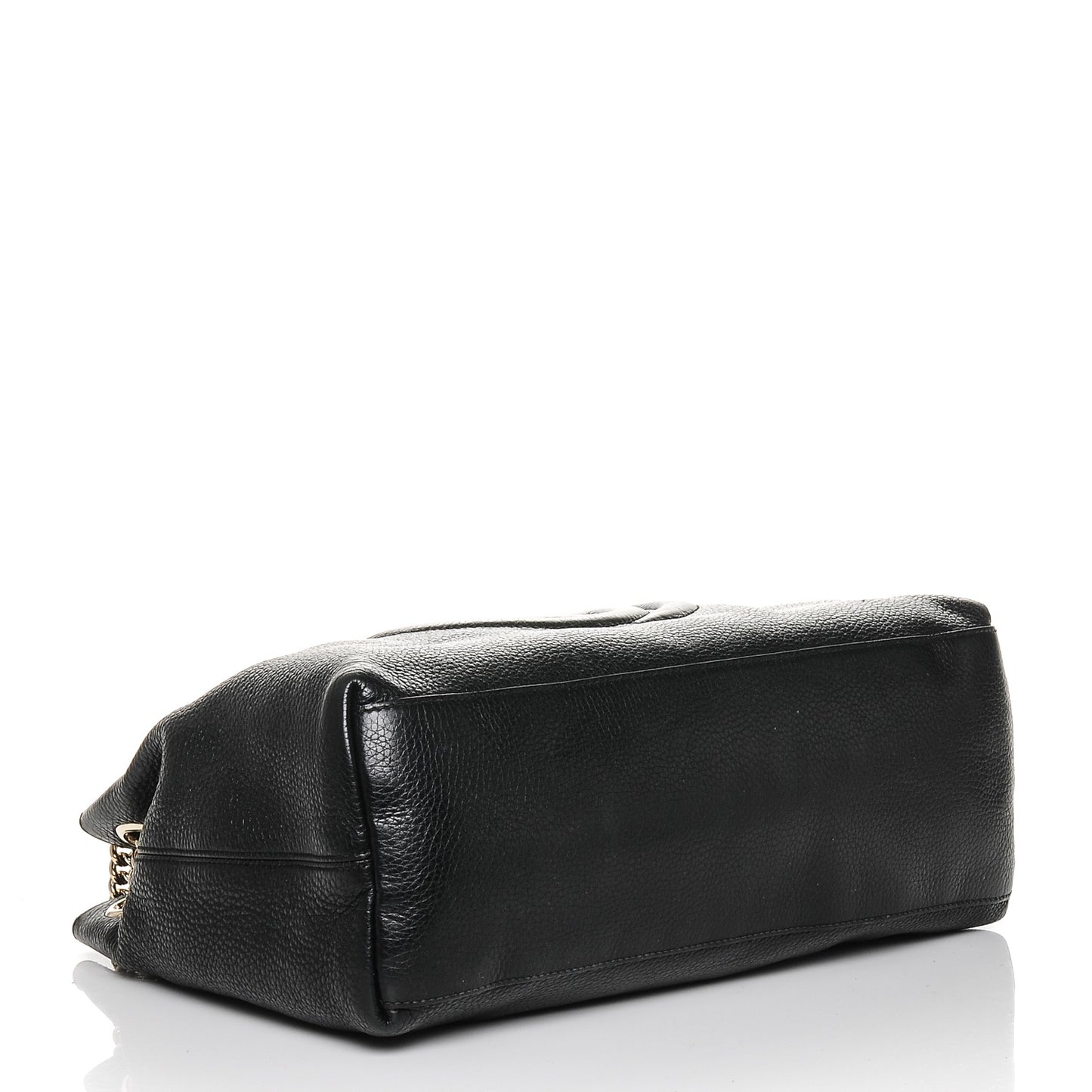 Pebbled Calfskin Medium Soho Chain Shoulder Bag Black