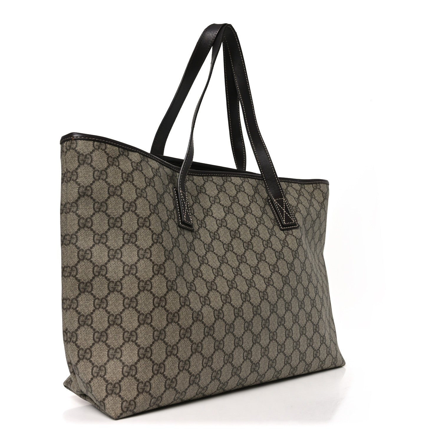 Gucci GG Supreme Monogram Medium Zippered Shopping Tote  Dark Brown 3 of 11