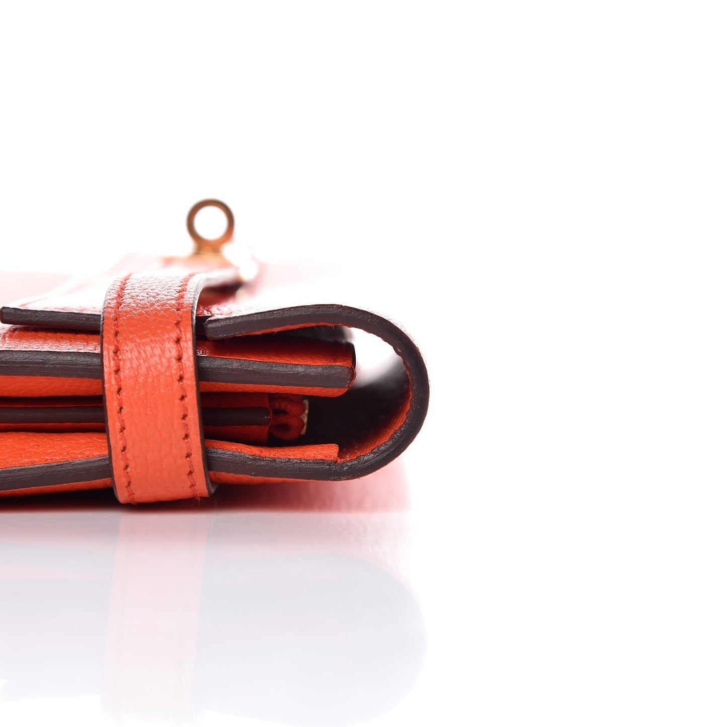 Chevre Mysore Kelly Longue Wallet Orange Poppy