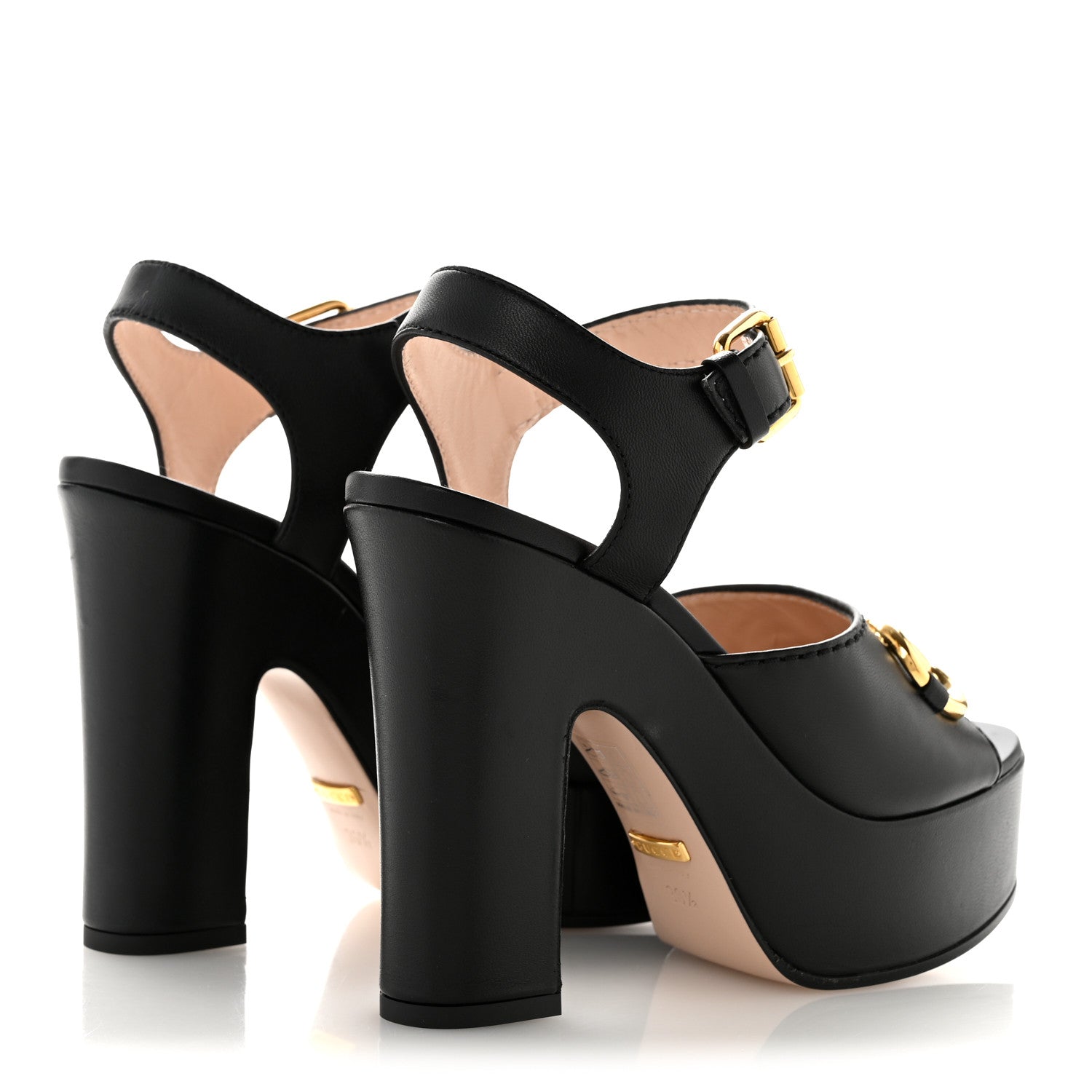 Gucci Nappa Charlotte Horsebit 40/135mm Platform Sandals 36.5 Black 5 of 12