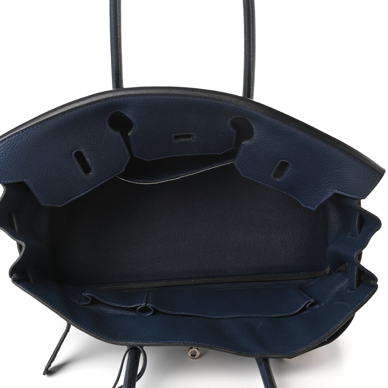 Hermes Taurillon Clemence JPG Shoulder Birkin II 42 Bleu Marine 4 of 12