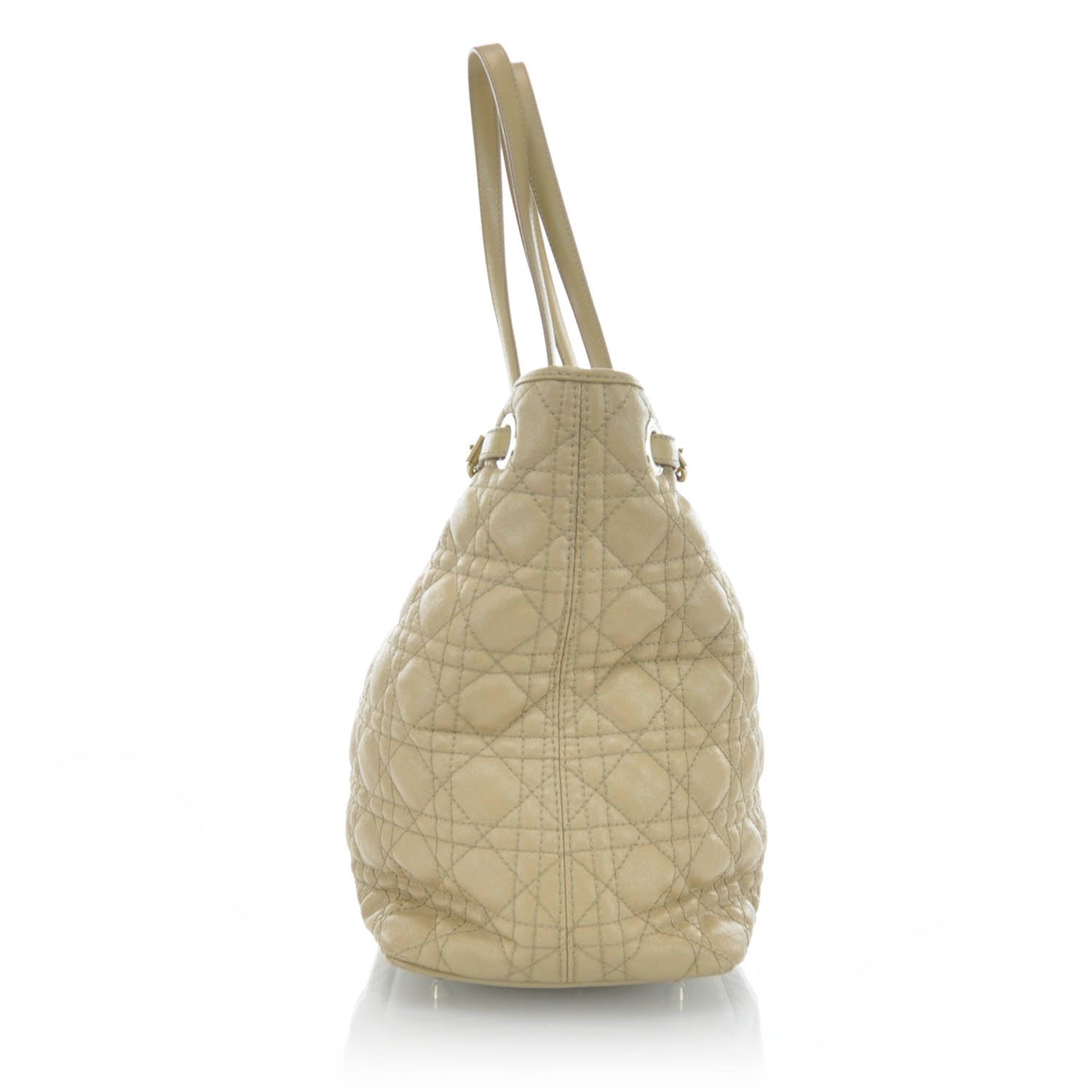 Lambskin Cannage Medium Panarea Tote Beige