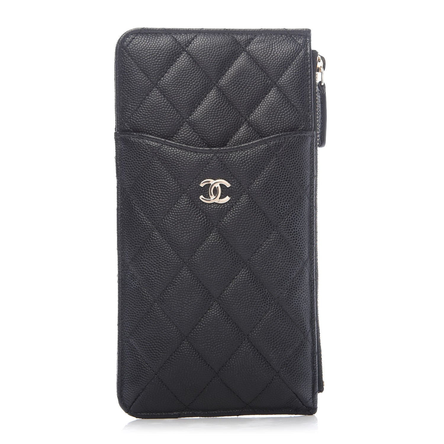 Chanel Caviar Quilted Classic Flat Wallet Pouch Black 1 of 7