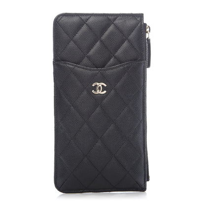 Chanel Caviar Quilted Classic Flat Wallet Pouch Black 1 of 7