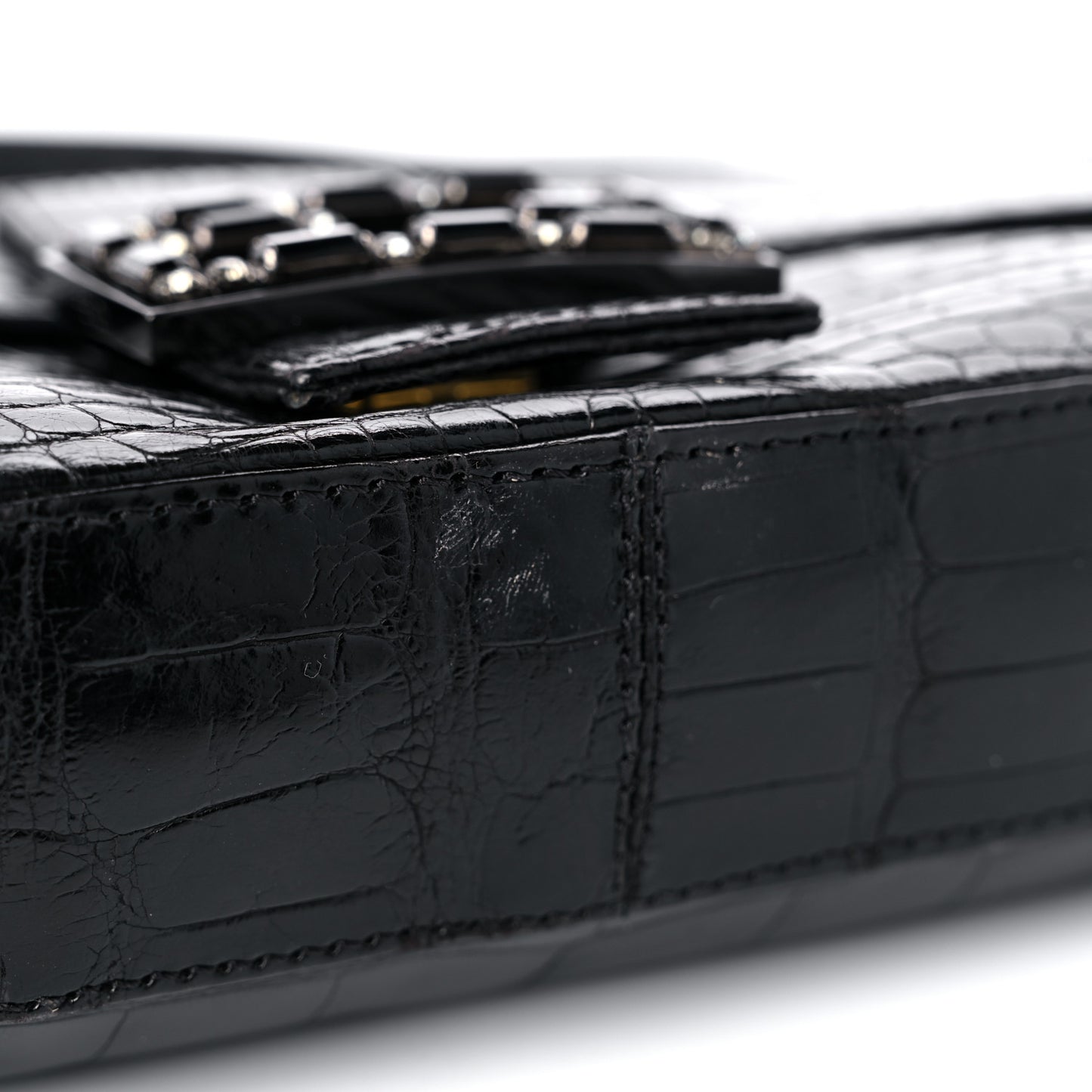 Crocodile Crystal Baguette Black