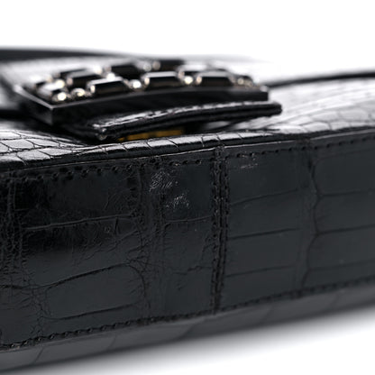 Fendi Crocodile Crystal Baguette Black 12 of 12