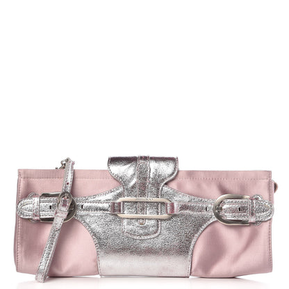 Jimmy Choo Satin Metallic Calfskin Tulita Clutch Pink 1 of 9