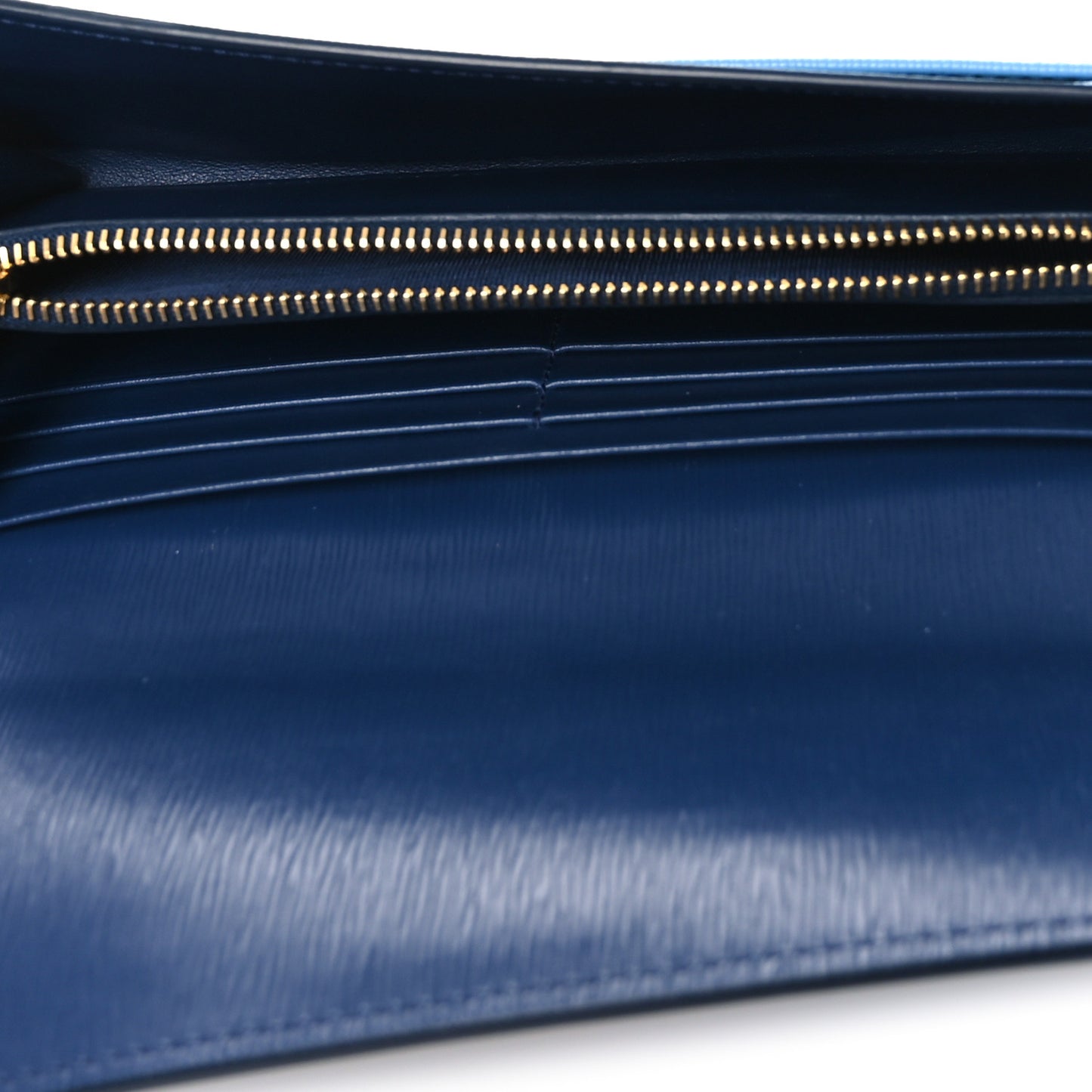 Vitello Move Bi-Color Metal Continental Flap Travel Wallet Bluette Mare