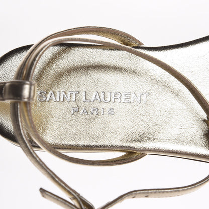 Saint Laurent Metallic Lambskin Nu Pieds 05 Thong Sandals 35.5 Platino 7 of 7