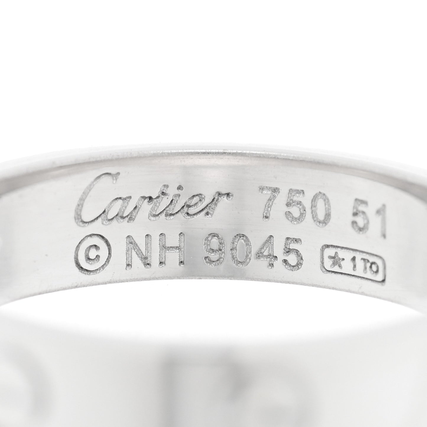 18K White Gold Diamond 4mm LOVE Wedding Band Ring 51 5.75