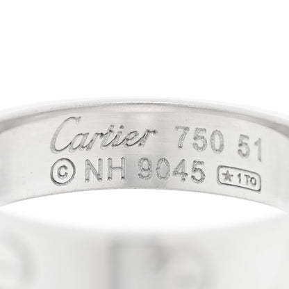 Cartier 18K White Gold Diamond 4mm LOVE Wedding Band Ring 51 5.75 4 of 4
