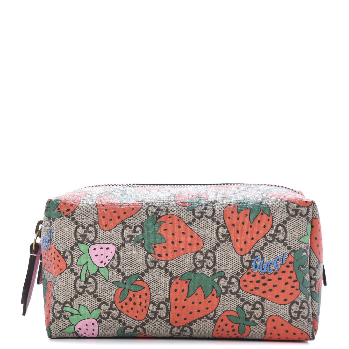 GG Supreme Monogram Strawberry Cosmetic Case