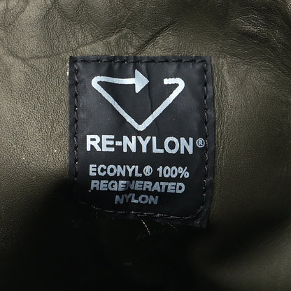 Prada Spazzolato Rois Re-Nylon Metal Triangle Logo Monolith Pouch Pocket 55mm Boots 40.5 Militare 6 of 9