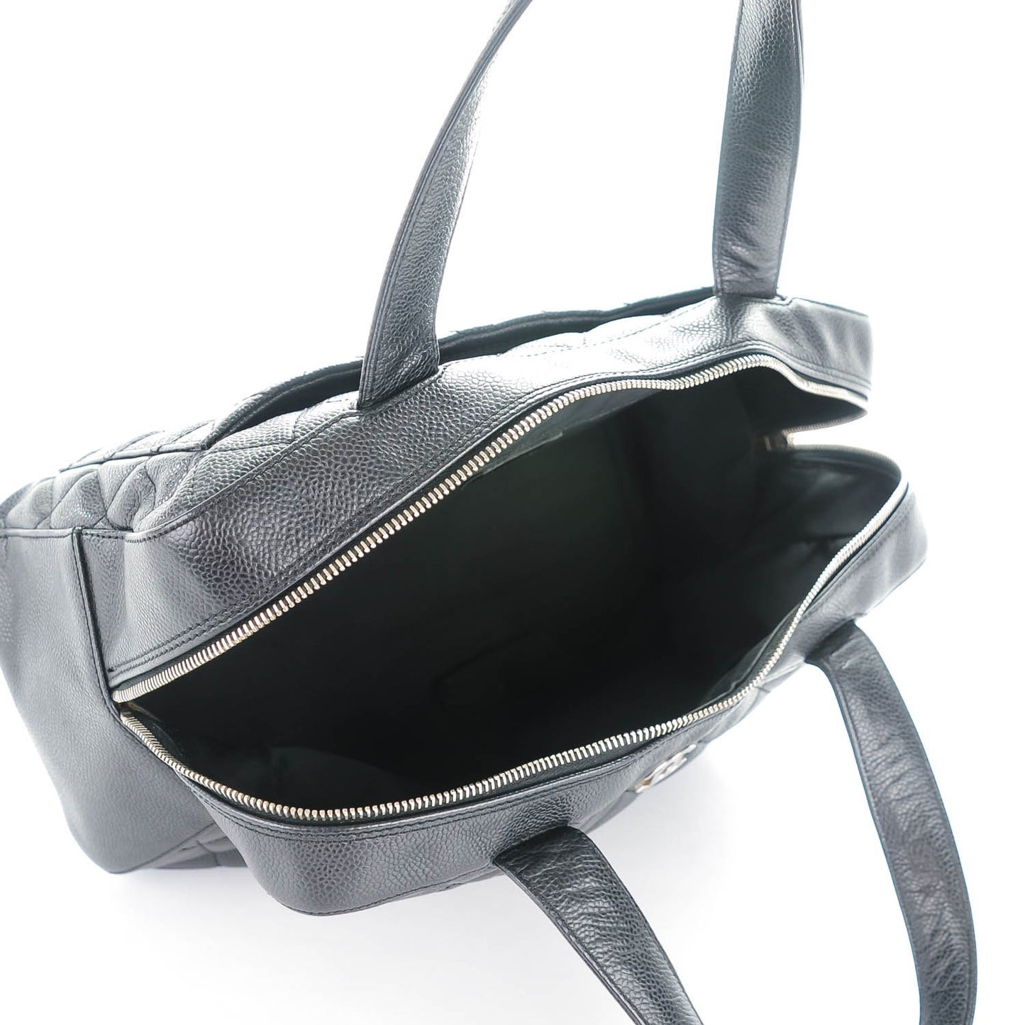 Caviar Quilted Bowler Black