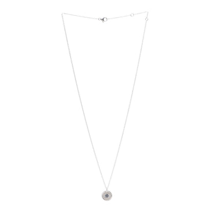 David Yurman 18K White Gold Blue Sapphire Diamond Evil Eye Necklace 3 of 5